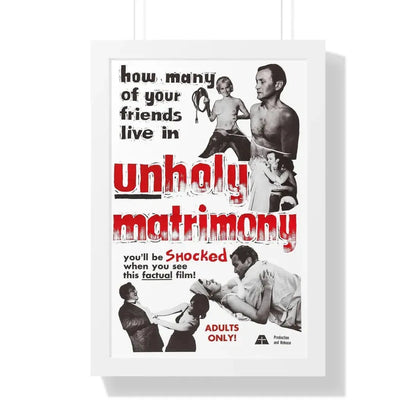 UNHOLY MATRIMONY 1988 - Framed Movie Poster 16″ x 24″ White - The Sticker Space