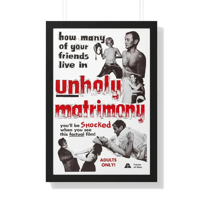UNHOLY MATRIMONY 1988 - Framed Movie Poster 20" x 30" Black - The Sticker Space