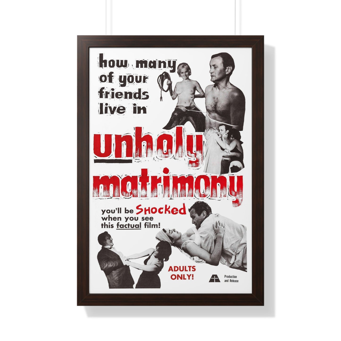 UNHOLY MATRIMONY 1988 - Framed Movie Poster-20" x 30"-The Sticker Space