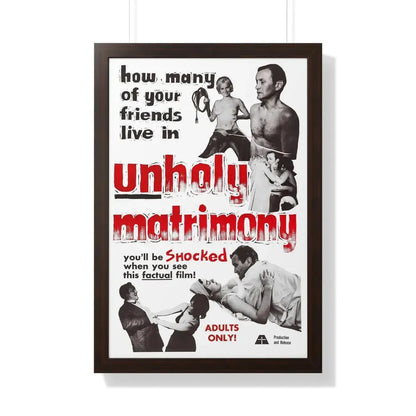UNHOLY MATRIMONY 1988 - Framed Movie Poster 20" x 30" Walnut - The Sticker Space