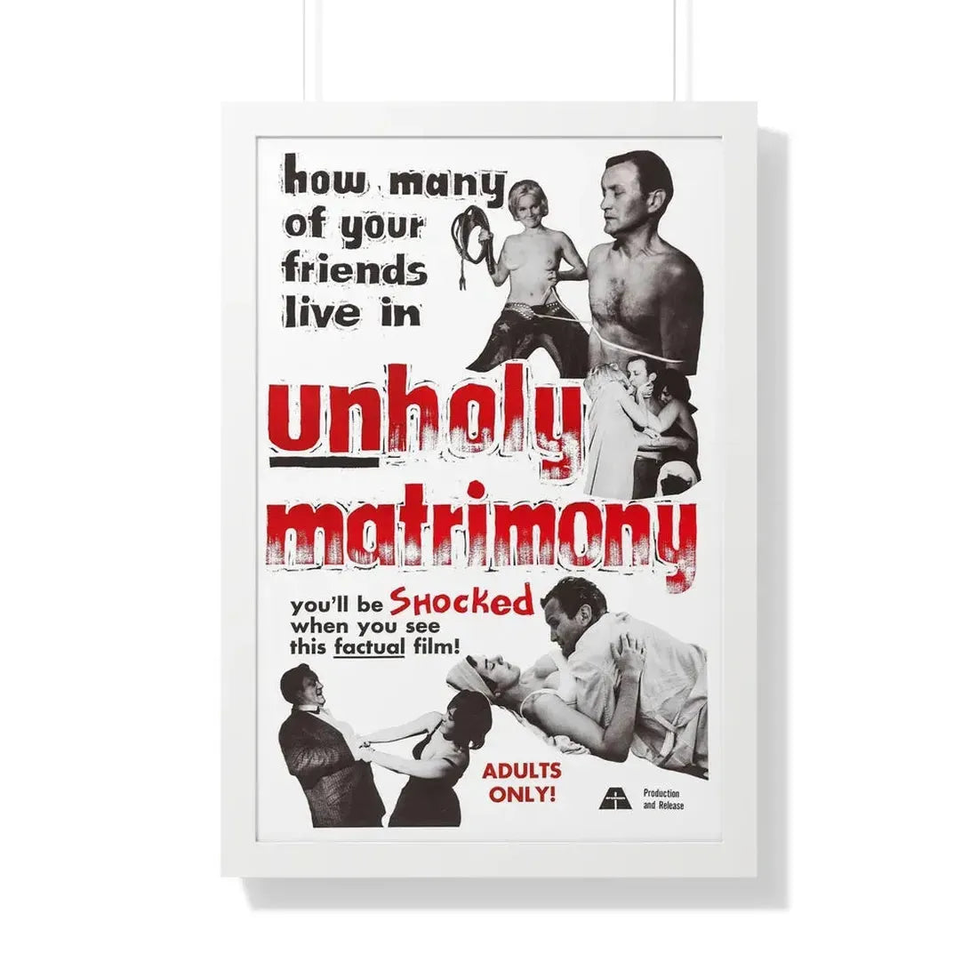 UNHOLY MATRIMONY 1988 - Framed Movie Poster 20" x 30" White - The Sticker Space