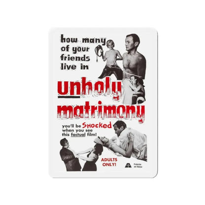 UNHOLY MATRIMONY 1988 Movie Poster - Refrigerator Magnet 2 Inch Die-Cut - The Sticker Space