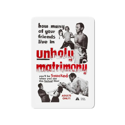 UNHOLY MATRIMONY 1988 Movie Poster - Refrigerator Magnet 3 Inch Die-Cut - The Sticker Space