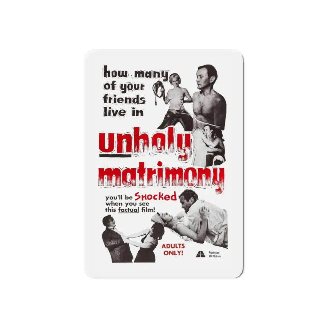 UNHOLY MATRIMONY 1988 Movie Poster - Refrigerator Magnet 6 Inch Die-Cut - The Sticker Space