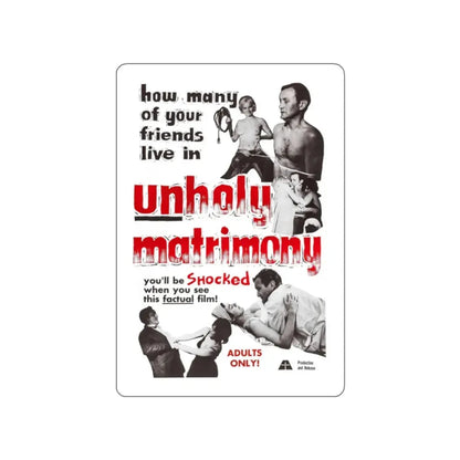UNHOLY MATRIMONY 1988 Movie Poster STICKER Vinyl Die-Cut Decal 2 Inch - The Sticker Space