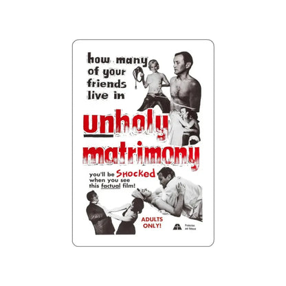 UNHOLY MATRIMONY 1988 Movie Poster STICKER Vinyl Die-Cut Decal 3 Inch - The Sticker Space