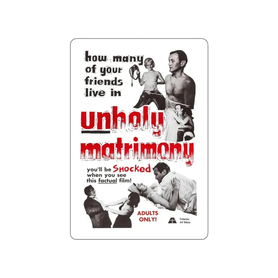 UNHOLY MATRIMONY 1988 Movie Poster STICKER Vinyl Die-Cut Decal 6 Inch - The Sticker Space
