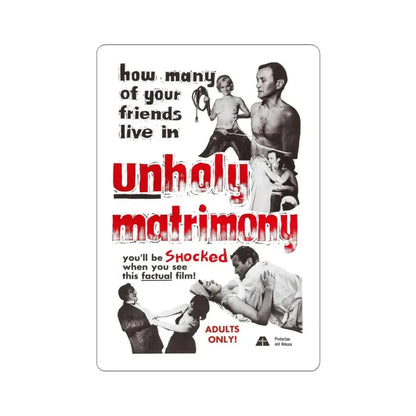UNHOLY MATRIMONY 1988 Movie Poster - STICKER Vinyl Kiss-Cut Decal 3 Inch White - The Sticker Space