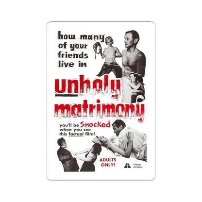 UNHOLY MATRIMONY 1988 Movie Poster - STICKER Vinyl Kiss-Cut Decal 6 Inch White - The Sticker Space