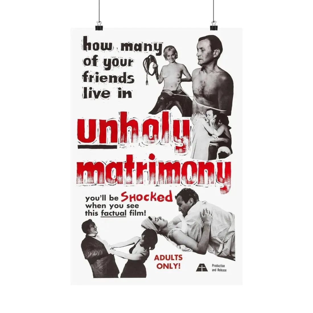UNHOLY MATRIMONY 1988 - Paper Movie Poster 16″ x 24″ Matte - The Sticker Space