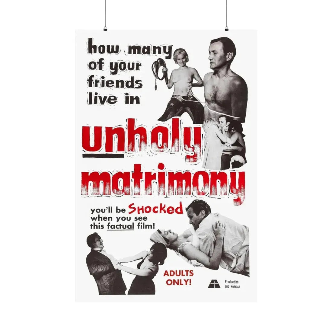 UNHOLY MATRIMONY 1988 - Paper Movie Poster 36" x 54" Matte - The Sticker Space