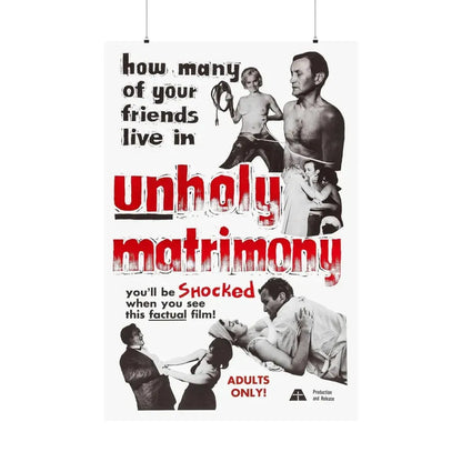 UNHOLY MATRIMONY 1988 - Paper Movie Poster 36" x 54" Matte - The Sticker Space