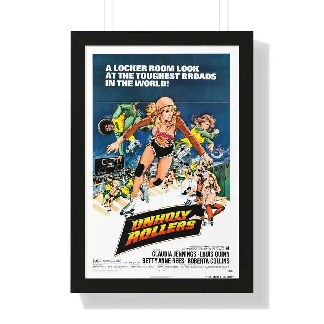 UNHOLY ROLLERS 1972 - Framed Movie Poster 16″ x 24″ Black - The Sticker Space
