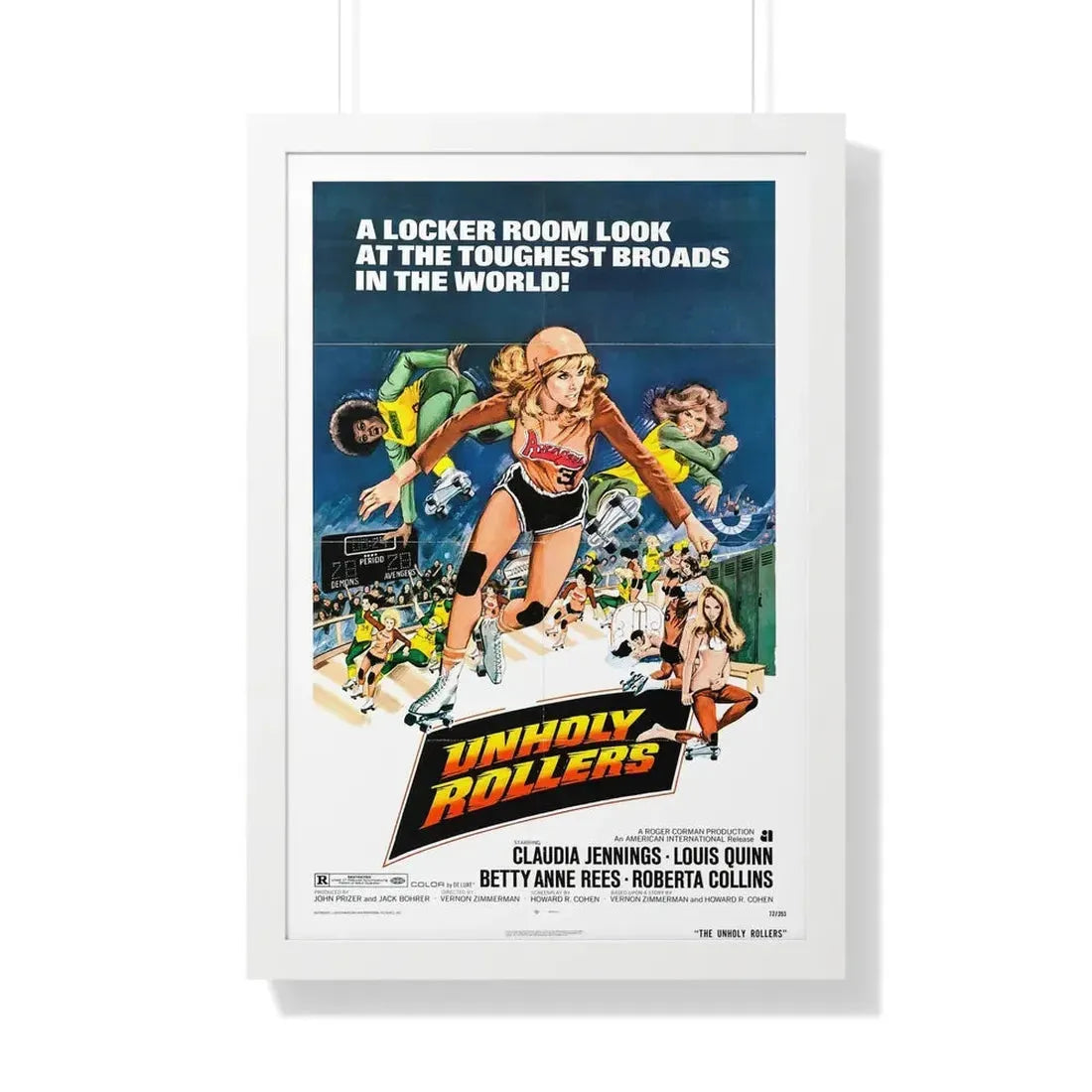 UNHOLY ROLLERS 1972 - Framed Movie Poster 20" x 30" White - The Sticker Space