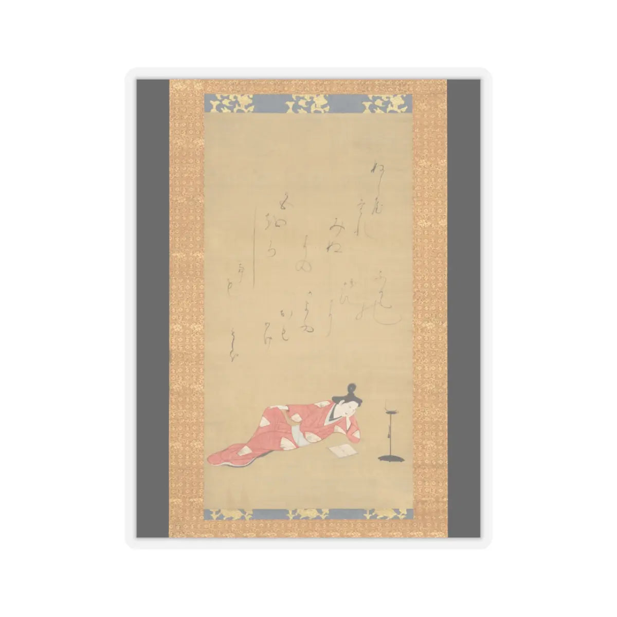 Unidentified - A Courtesan Reading a Book - ca. 1655–61 v1 - STICKER Vinyl Kiss-Cut Decal