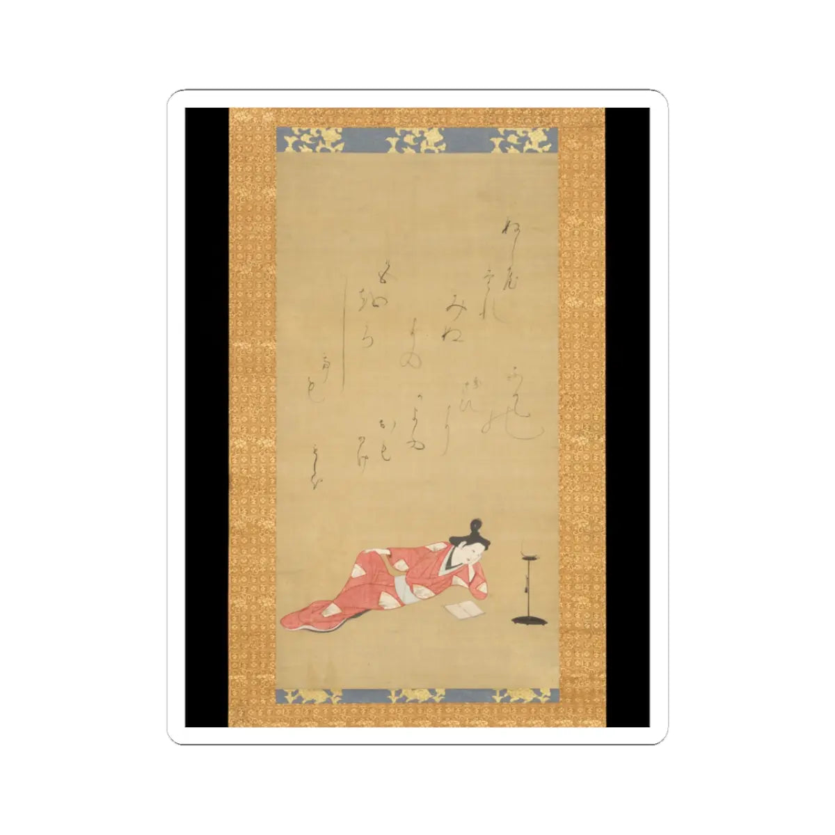 Unidentified - A Courtesan Reading a Book - ca. 1655–61 v1 - STICKER Vinyl Kiss-Cut Decal