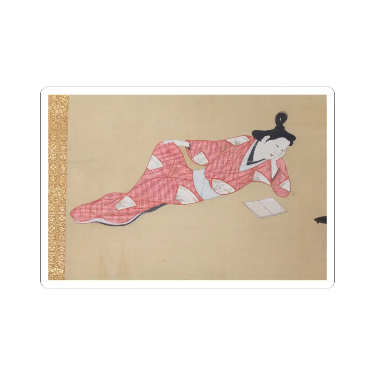 Unidentified - A Courtesan Reading a Book - ca. 1655–61 v3 - STICKER Vinyl Kiss-Cut Decal