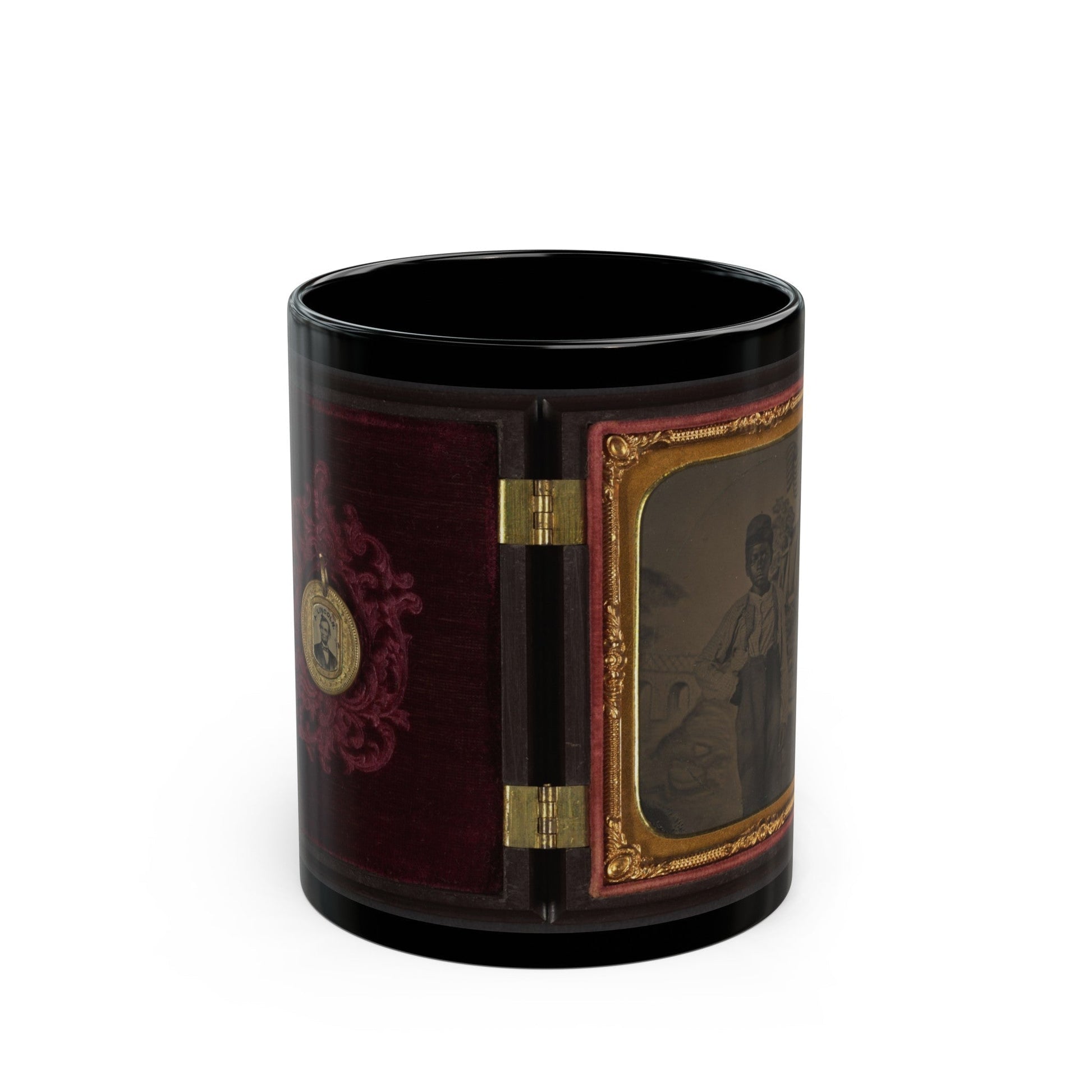 Unidentified African American Boy (U.S. Civil War) Black Coffee Mug-11oz-The Sticker Space