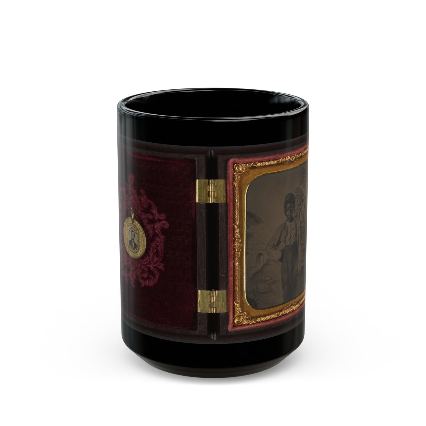 Unidentified African American Boy (U.S. Civil War) Black Coffee Mug-15oz-The Sticker Space