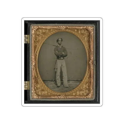 Unidentified African American Soldier In Union Cavalry Uniform With Sword (U.S. Civil War) STICKER Vinyl Die-Cut Decal White Die-Cut 5 Inch - The Sticker Space
