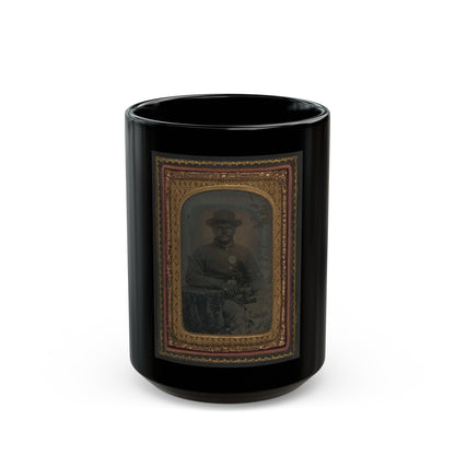 Unidentified African American Soldier In Union Uniform (U.S. Civil War) Black Coffee Mug-15oz-The Sticker Space