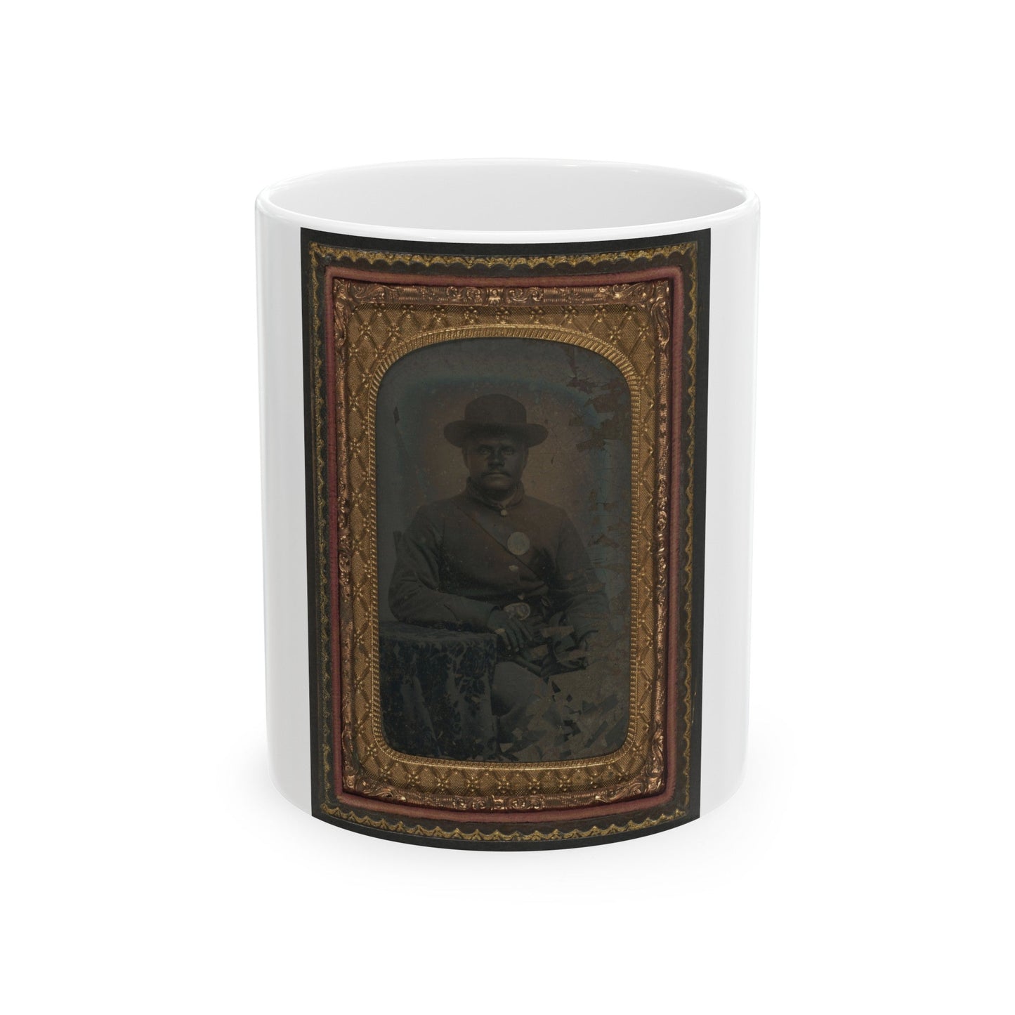 Unidentified African American Soldier In Union Uniform (U.S. Civil War) White Coffee Mug-11oz-The Sticker Space