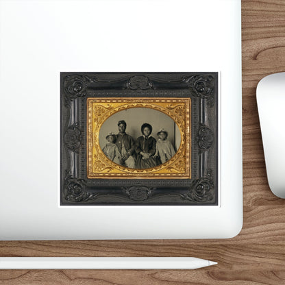 Unidentified African American Soldier In Union Uniform With Wife And Two Daughters (U.S. Civil War) STICKER Vinyl Die-Cut Decal-The Sticker Space