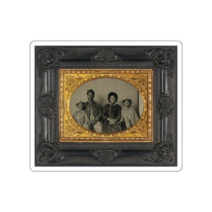 Unidentified African American Soldier In Union Uniform With Wife And Two Daughters (U.S. Civil War) STICKER Vinyl Die-Cut Decal-White-The Sticker Space