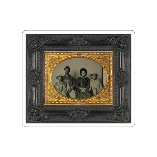 Unidentified African American Soldier In Union Uniform With Wife And Two Daughters (U.S. Civil War) STICKER Vinyl Die-Cut Decal-White-The Sticker Space