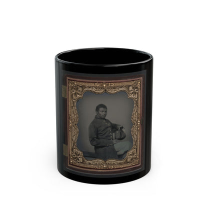 Unidentified African American Soldier In Union Uniform(2) (U.S. Civil War) Black Coffee Mug-11oz-The Sticker Space