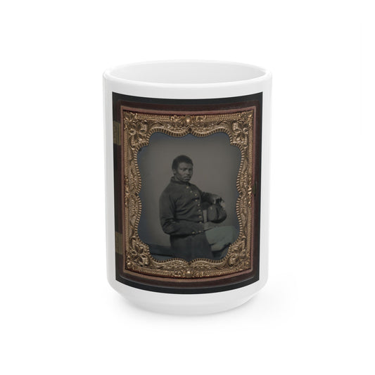 Unidentified African American Soldier In Union Uniform(2) (U.S. Civil War) White Coffee Mug-15oz-The Sticker Space