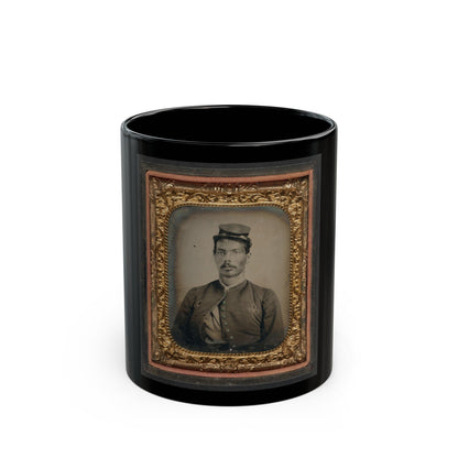 Unidentified African American Soldier In Union Zouave Uniform (U.S. Civil War) Black Coffee Mug-11oz-The Sticker Space