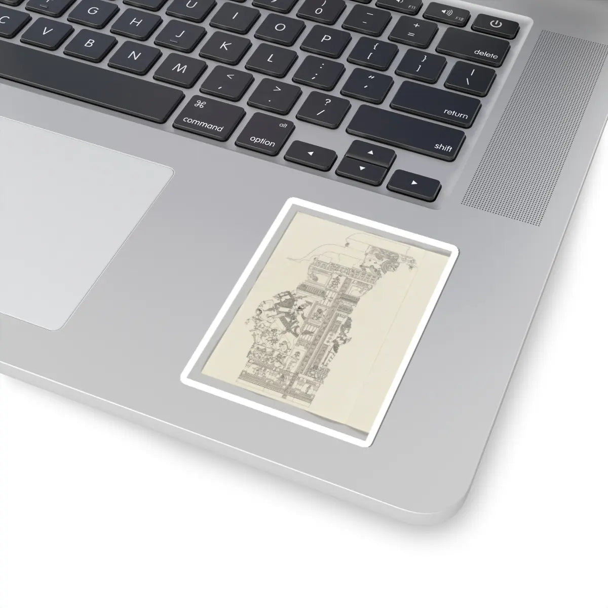 Unidentified - Ardanarishvara; equestrian warrior with raised sword - ca. 1800 - STICKER Vinyl Kiss-Cut Decal