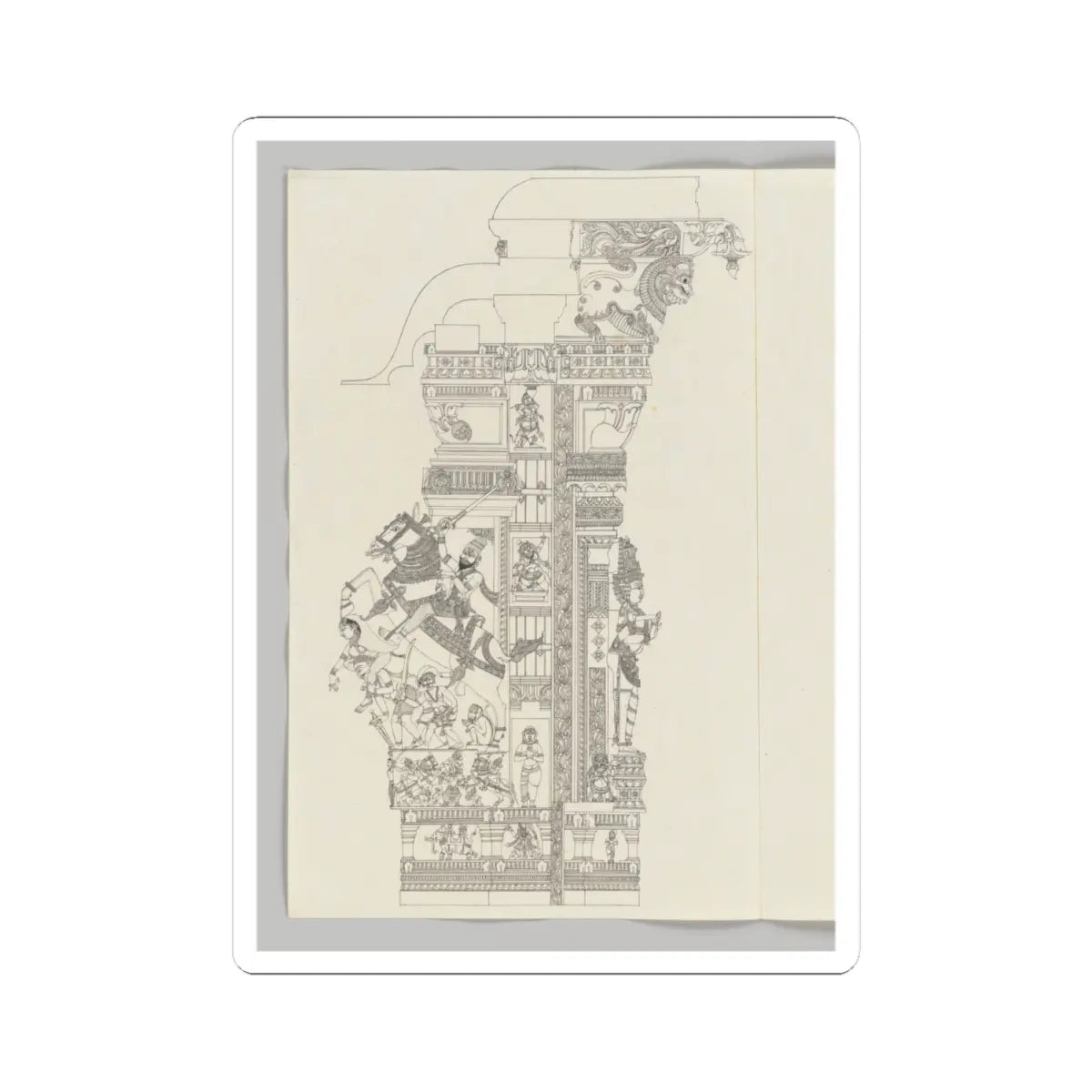 Unidentified - Ardanarishvara; equestrian warrior with raised sword - ca. 1800 - STICKER Vinyl Kiss-Cut Decal