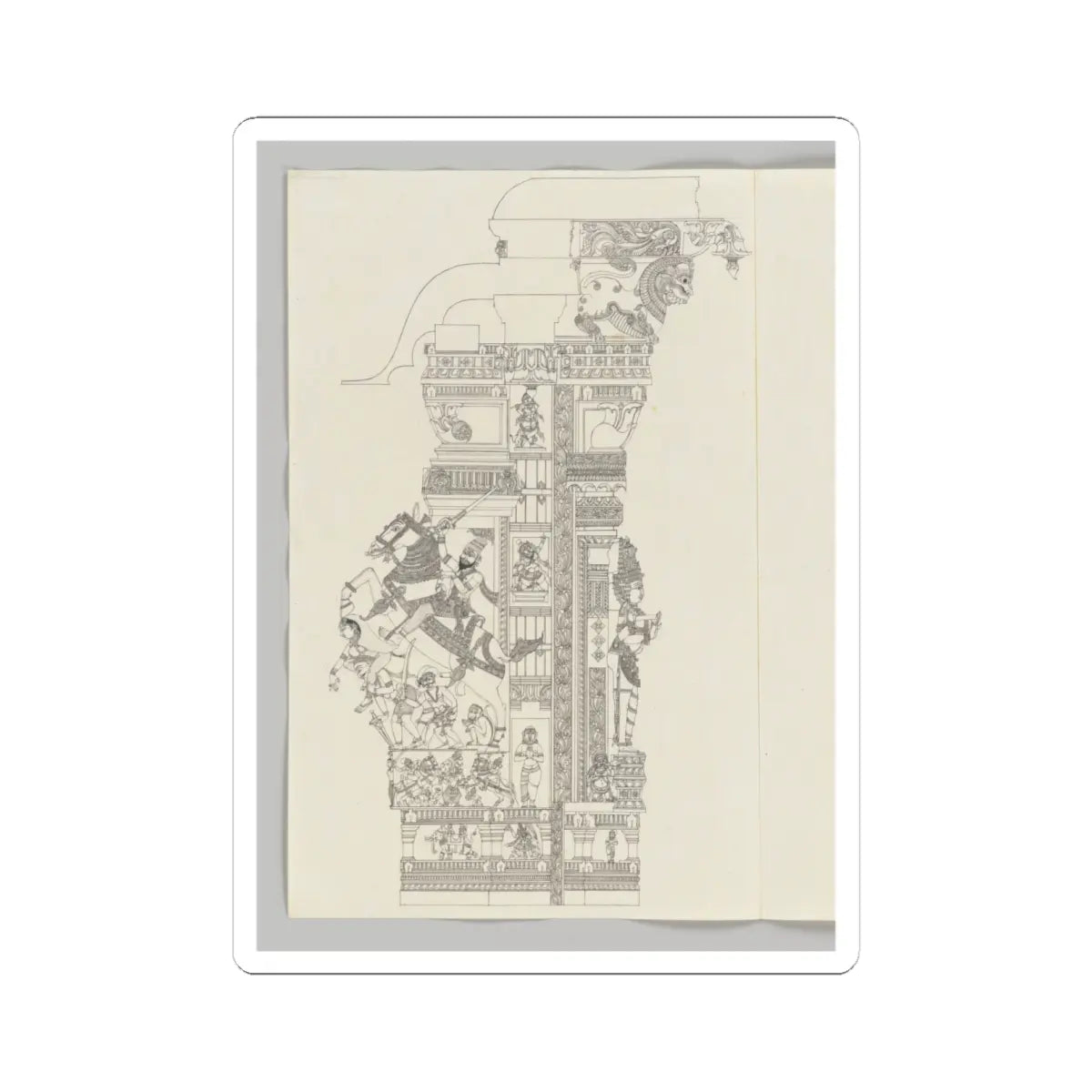Unidentified - Ardanarishvara; equestrian warrior with raised sword - ca. 1800 - STICKER Vinyl Kiss-Cut Decal