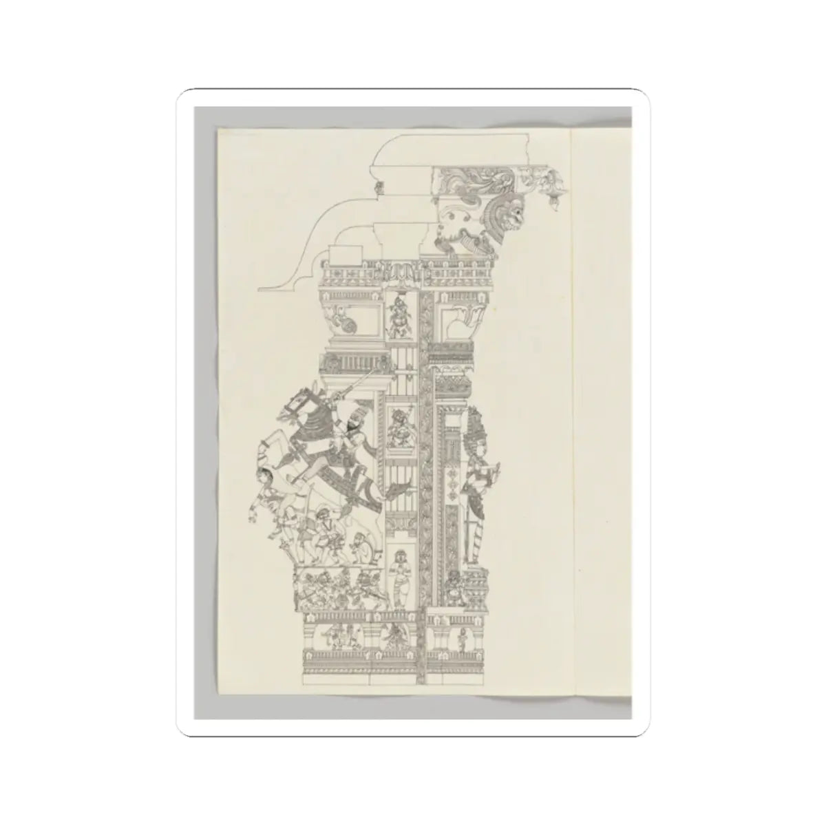 Unidentified - Ardanarishvara; equestrian warrior with raised sword - ca. 1800 - STICKER Vinyl Kiss-Cut Decal