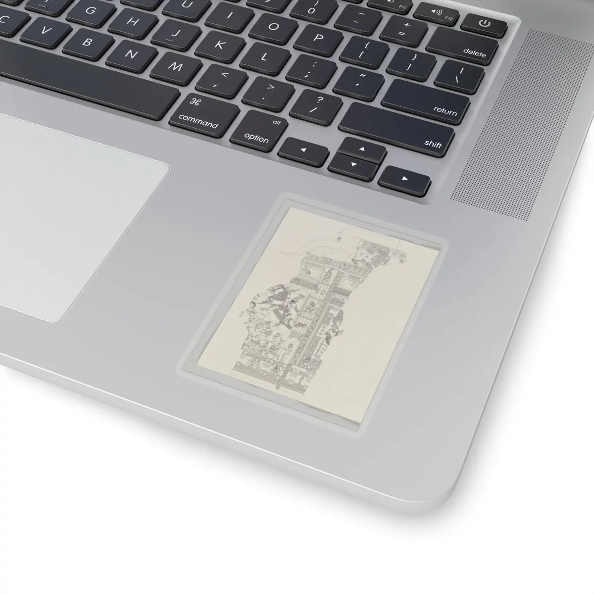 Unidentified - Ardanarishvara; equestrian warrior with raised sword - ca. 1800 - STICKER Vinyl Kiss-Cut Decal