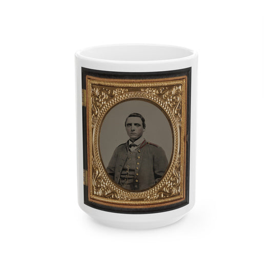 Unidentified Artillery Soldier In Confederate Uniform (U.S. Civil War) White Coffee Mug-15oz-The Sticker Space