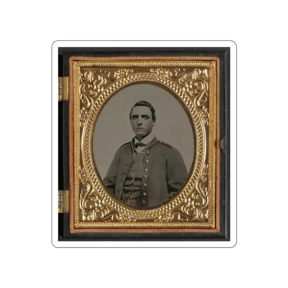 Unidentified Artillery Soldier In Confederate Uniform (U.S. Civil War) STICKER Vinyl Die-Cut Decal White Die-Cut 2 Inch - The Sticker Space