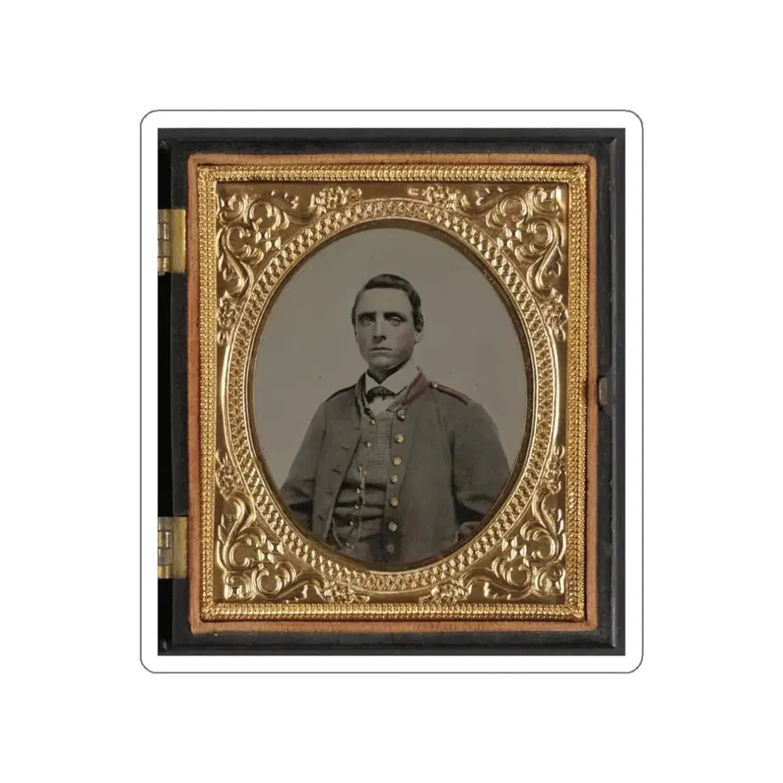 Unidentified Artillery Soldier In Confederate Uniform (U.S. Civil War) STICKER Vinyl Die-Cut Decal White Die-Cut 3 Inch - The Sticker Space