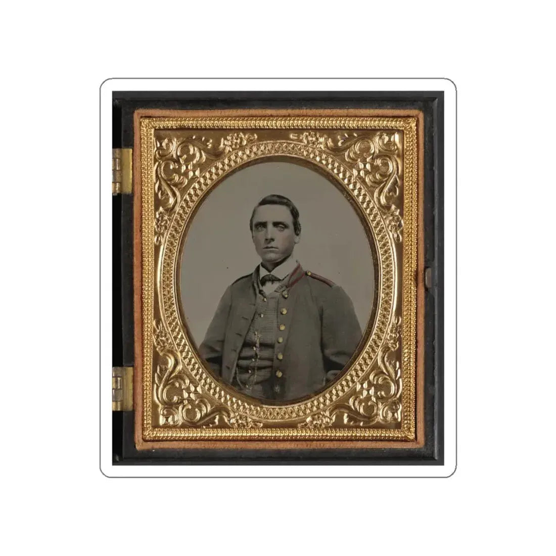 Unidentified Artillery Soldier In Confederate Uniform (U.S. Civil War) STICKER Vinyl Die-Cut Decal White Die-Cut 6 Inch - The Sticker Space
