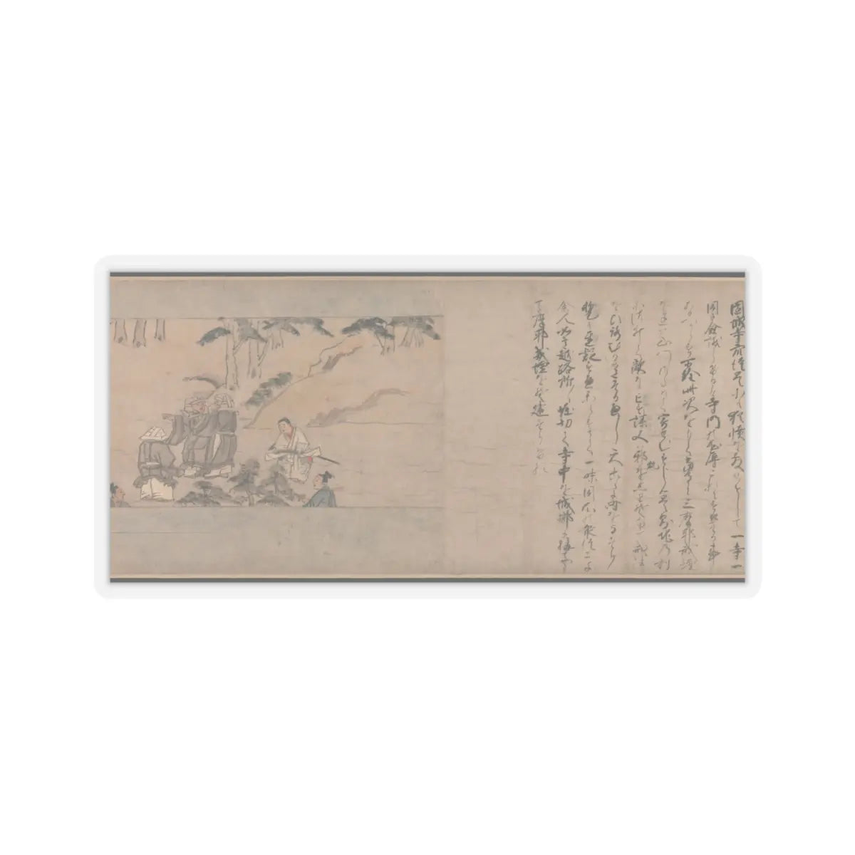 Unidentified artist - A Long Tale for an Autumn Night (Aki no yo nagamonogatari) - ca. 1400 v13 - STICKER Vinyl Kiss-Cut Decal
