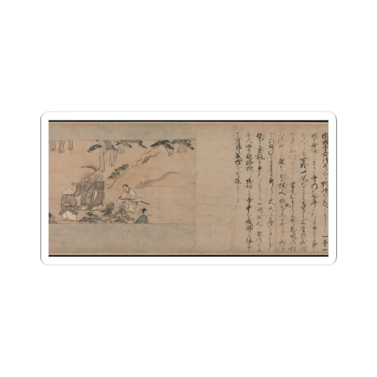 Unidentified artist - A Long Tale for an Autumn Night (Aki no yo nagamonogatari) - ca. 1400 v13 - STICKER Vinyl Kiss-Cut Decal