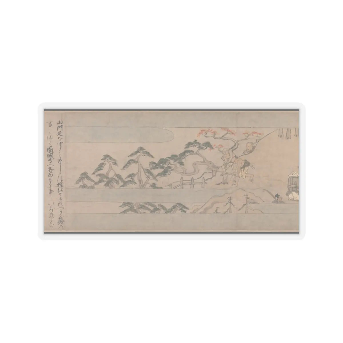 Unidentified artist - A Long Tale for an Autumn Night (Aki no yo nagamonogatari) - ca. 1400 v14 - STICKER Vinyl Kiss-Cut Decal
