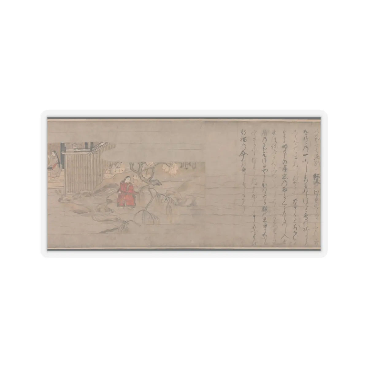 Unidentified artist - A Long Tale for an Autumn Night (Aki no yo nagamonogatari) - ca. 1400 v3 - STICKER Vinyl Kiss-Cut Decal