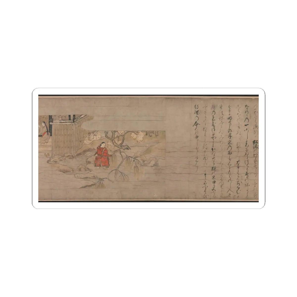 Unidentified artist - A Long Tale for an Autumn Night (Aki no yo nagamonogatari) - ca. 1400 v3 - STICKER Vinyl Kiss-Cut Decal
