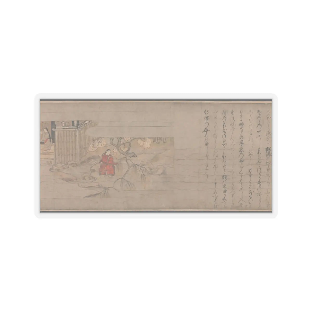Unidentified artist - A Long Tale for an Autumn Night (Aki no yo nagamonogatari) - ca. 1400 v3 - STICKER Vinyl Kiss-Cut Decal