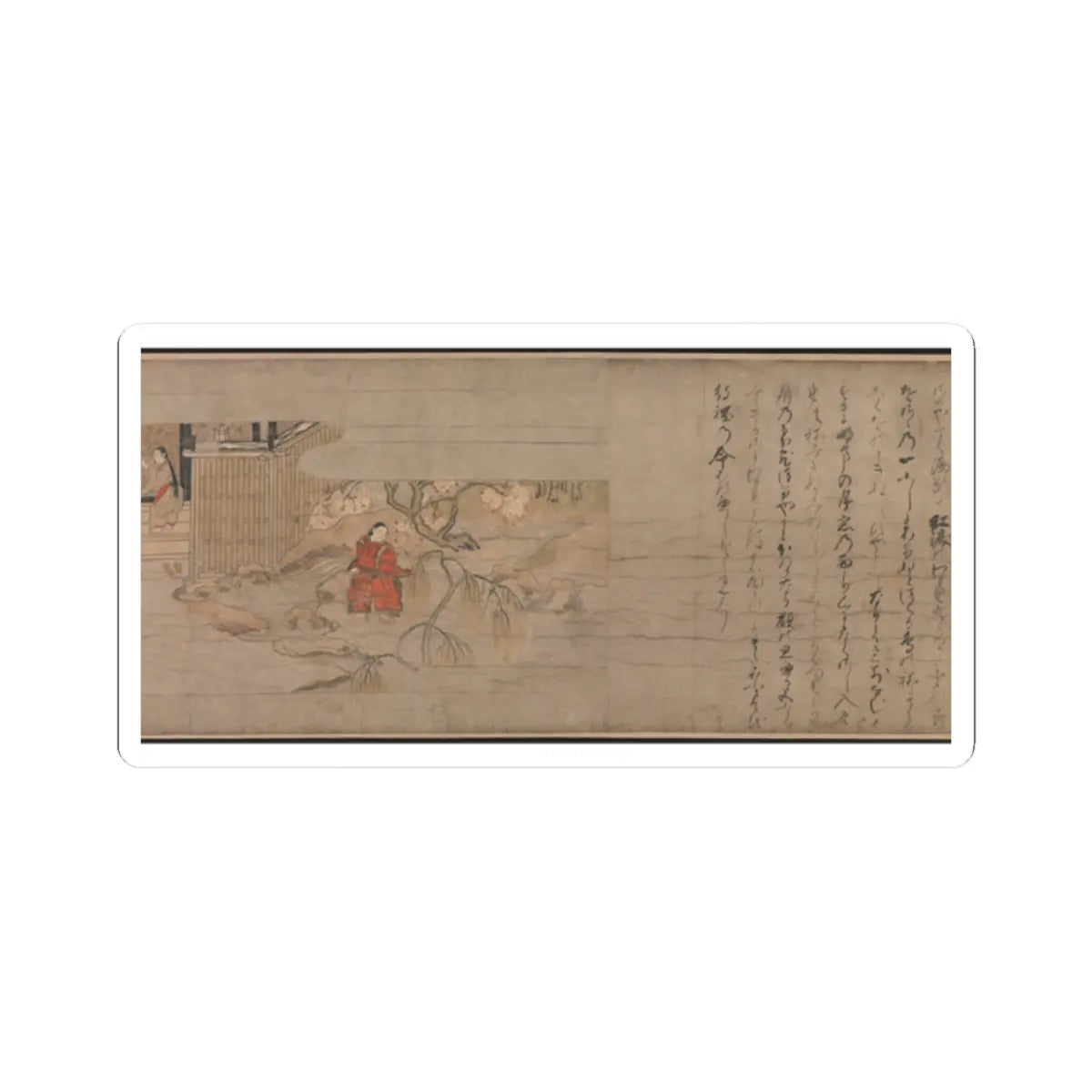 Unidentified artist - A Long Tale for an Autumn Night (Aki no yo nagamonogatari) - ca. 1400 v3 - STICKER Vinyl Kiss-Cut Decal