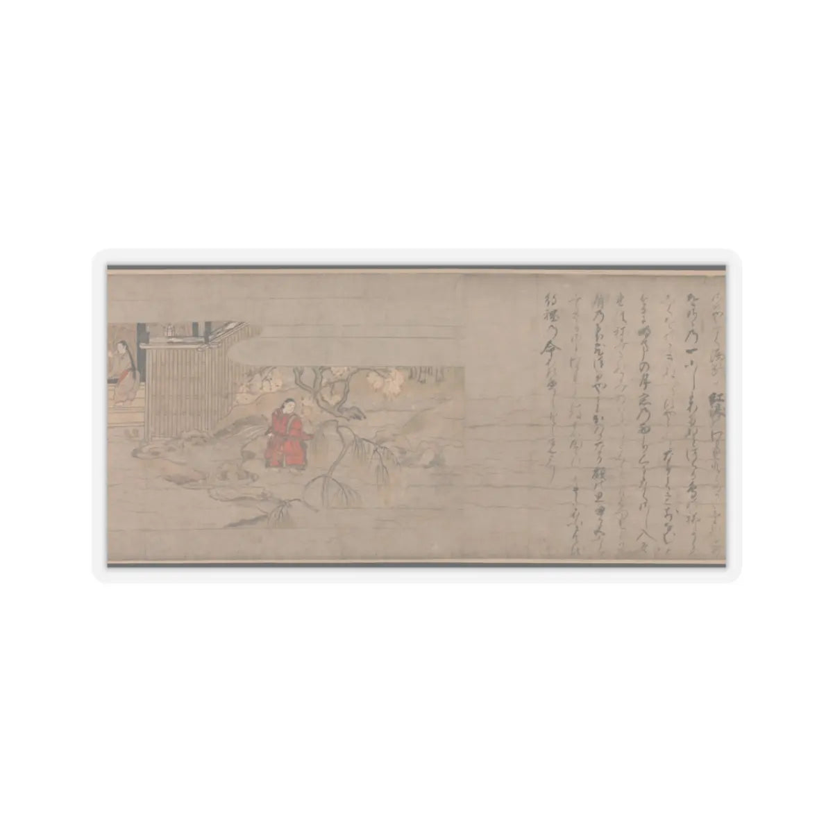 Unidentified artist - A Long Tale for an Autumn Night (Aki no yo nagamonogatari) - ca. 1400 v3 - STICKER Vinyl Kiss-Cut Decal