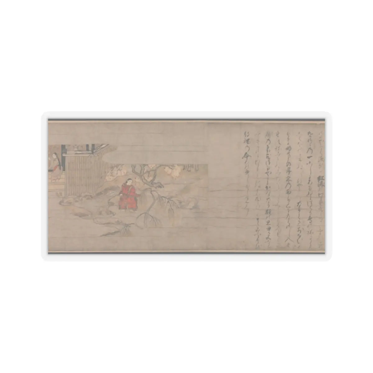 Unidentified artist - A Long Tale for an Autumn Night (Aki no yo nagamonogatari) - ca. 1400 v3 - STICKER Vinyl Kiss-Cut Decal